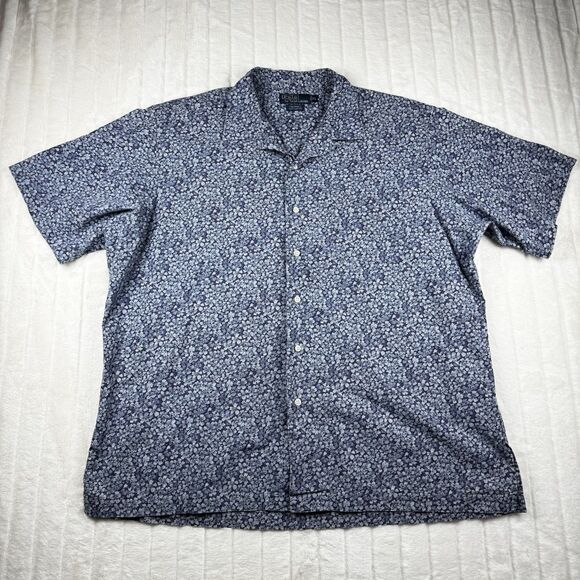 VTG Polo Ralph Lauren Shirt Caldwell Men XL Hawaiian Floral Camp Loop Collar AOP - Picture 1 of 10